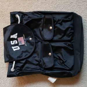 Ralph Lauren Backpack with Drawstring and Snap Closure